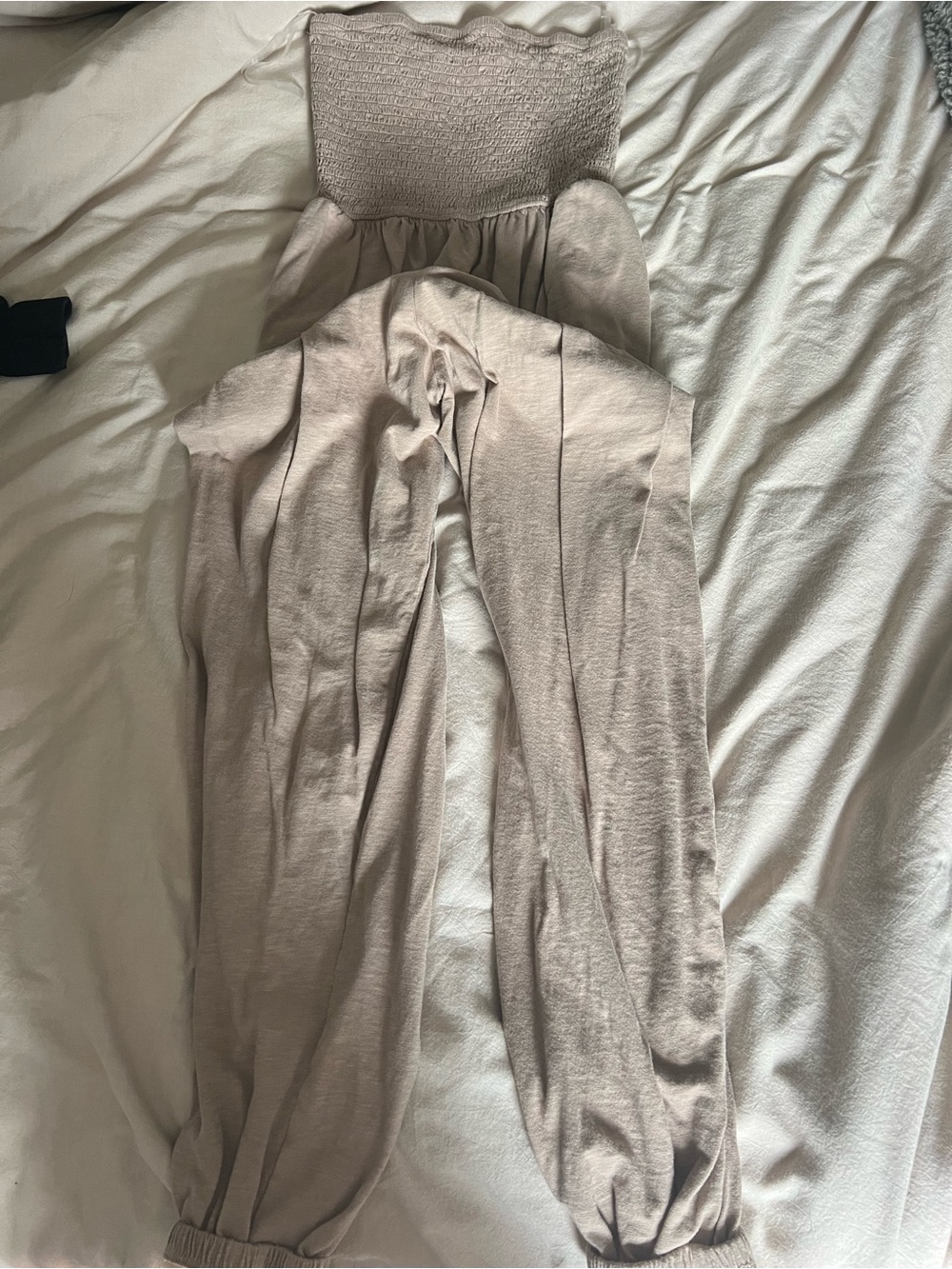 American Eagle Smocked Strapless Jumpsuit